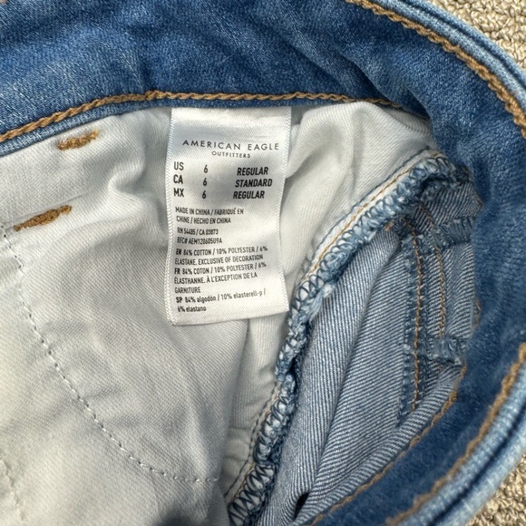 American Eagle Dream Jean High Rise Jegging frayed Size 6 - Picture 5 of 6